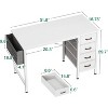 ODK 32-Inch Small Computer Desk with 4 Fabric Drawers, Storage, Side Hook and Cloth Bag - 3 of 3