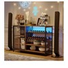 Wine Cabinet Coffee Bar Cabinet with Power Outlets, Glass Holder, RGB LED Lights, 47.24" x 13.39" x 31.5" for Home Use - 2 of 4