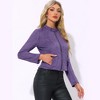 Allegra K Women's Faux Suede Stand Collar Zip Up Long Sleeve Moto Biker Jacket - 2 of 4