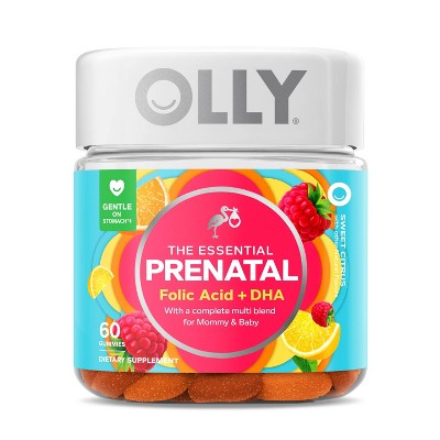 OLLY Essential Prenatal Multivitamin Vibrant Dietary Supplement Gummies - Citrus Berry - 60ct