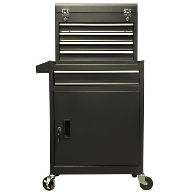 MOEPISY Five-Drawer Rolling Tool Chest With Wheels, Detachable Cabinet Storage Tool Box With Drawers, Metal Tool Cart