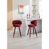 20.9" Velvet Counter Height Bar Stools Set of 2 with Solid Wood Legs and 360¡ã Swivel for Kitchen, Dining, or Bar - 3 of 4