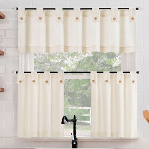 BrylaneHome Wythe Tiered Pair Valance Collection - 1 of 4