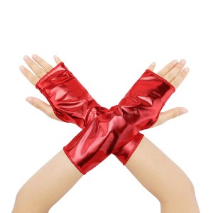 INSPIRE CHIC Women's Fingerless Shiny Lightweight Gloves 1 Pair - 1 of 4