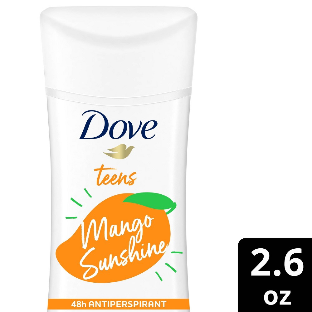 Dove Teens Long Lasting Women s Antiperspirant Deodorant Stick Mango 2.6 oz