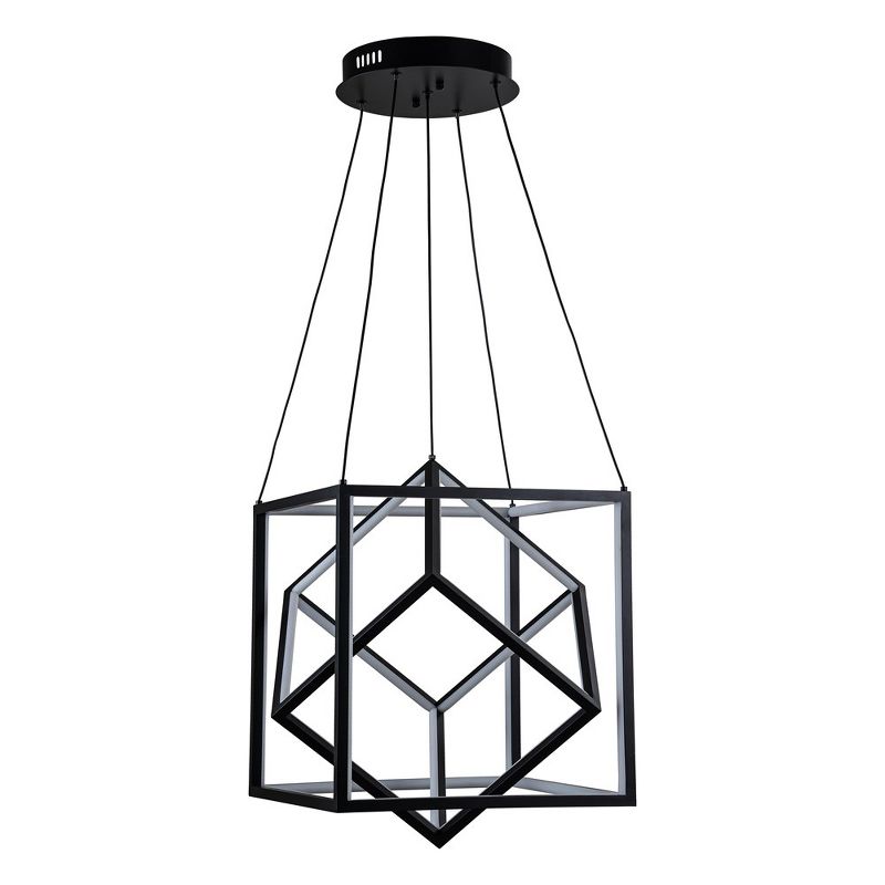 C Cattleya Black Modern Geometric Cube LED Pendant Light, 1 of 8