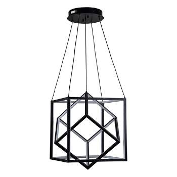 C Cattleya Black Modern Geometric Cube LED Pendant Light
