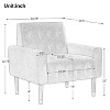 CAVINAS Modern Accent Chair with Pull-Point Backrest and Solid Wood Frame, Upholstered Leisure Chair for Living Room, Bedroom or Dining Space - 4 of 4