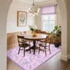 Washable Modern Floral Cute Bow Rug Non Slip Low Pile Rug Soft Contemporary Throw Floor Cover Foldable Indoor Carpet for Living Room Bedroom Nursery - 3 of 4