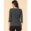 Allegra K Women's Work Office 3/4 Sleeve Boat Neck Houndstooth Printed Blouse - 4 of 4