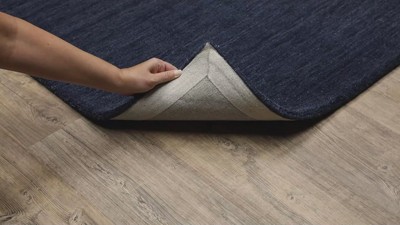 Hand-Tufted Blue Wool 5x8 Rectangular Area Rug