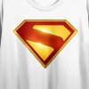Superman Movie 2025 S Letter inside Diamond Shape, Red and Yellow Emblem, Symbol, Superhero, Power, on White Short Sleeve Adult Crop T-Shirt - 2 of 3