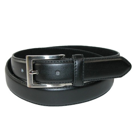 Silver Buckle Leather Dress Belt