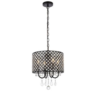 Elegant Lighting Elise 14 inch pendant in black