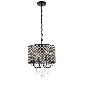 Elegant Lighting Elise 14 inch pendant in black - 1 of 4
