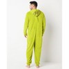 Seven Times Six The Grinch Union Suit Men's Merry Grinchmas Zip Up Plush Hooded Loungewear Green - 2 of 4