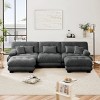 Luxury 3-Seater Modular Sectional Sofa with 2 Ottomans Chenille U Shaped Cloud Couch Soft ,Deep Seat Sofa for Living Room, Apartment-Tanpinhause - 3 of 4