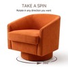 Dyonery Swivel Barrel Accent Chair, Modern Faux Leather Upholstered Armchair, 360¡ã Comfy Reading Chair for Living Room & Bedroom, Fully Assembled - 3 of 4