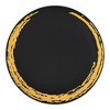 Smarty Had A Party 10.25" Black w/ Gold Moonlight Plastic Dinner Plates - 120 pcs - 2 of 4