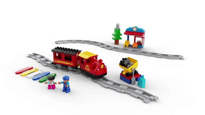 LEGO DUPLO My Town Steam Train Set with Action Bricks 10874, 2 of 9, play video