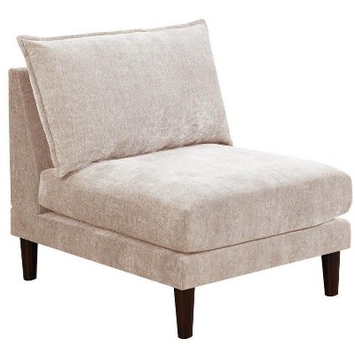NicBex Suede Accent Chairwith Backrest,Modern Upholstered Armless Chair with Pillow for Living Room