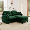 “Cloud” L-Shaped Sectional & Ottoman – Plush Chenille, Tufted High-Density Foam, Compact Corner Sofa for Living - 2 of 4