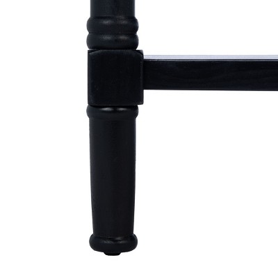 Sleek Black Rectangular Coffee Table with Dual Storage Drawers