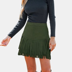 Women's High Waist Fringe Mini Skirt -Cupshe - 1 of 4