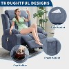 Rocker Recliner Chair with Heat and Massage, 360° Swivel Oversized Recliner for Adults, Single Sofa Seat 2 Side Pockets, Cup Holders, and USB Ports - 3 of 4
