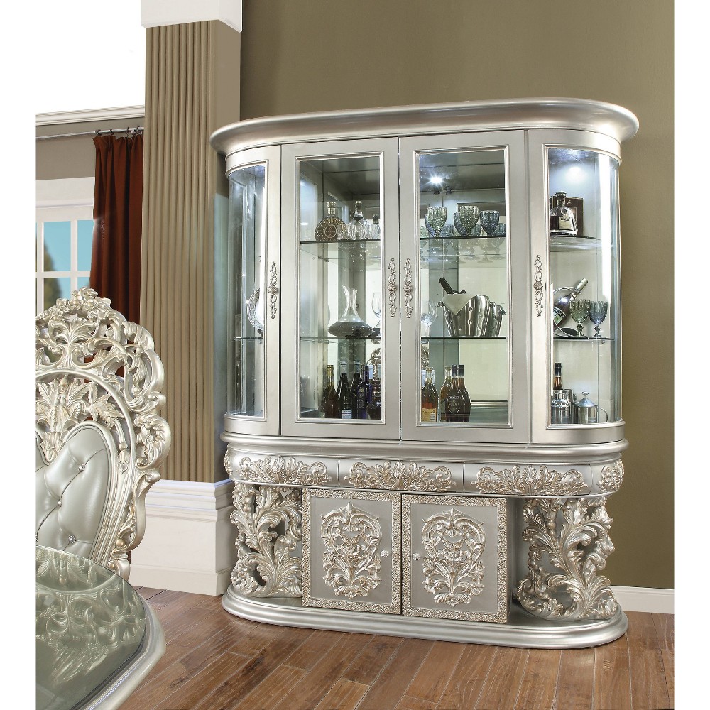 Photos - File Folder / Lever Arch File 77" Sandoval Decorative Storage Cabinet Champagne Finish - Acme Furniture