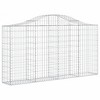 vidaXL - Gabion Basket 4 Pcs - Decorative Sound-Insulating Outdoor Garden Barriers - Arched Galvanized Iron - 78.7"x11.8"x39.4/47.2" - 3 of 4