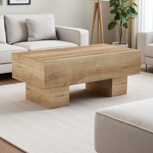 43.3" MDF Coffee Table with Gray Texture - 1 of 4
