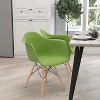 Merrick Lane Polypropylene Accent Chair with Gently Curved Arms and Metal Braced Wooden Legs - 2 of 4