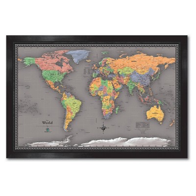 Home Magnetics World Map - XL Gray
