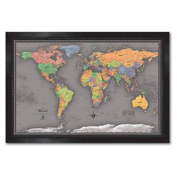 Home Magnetics World Map - XL Gray