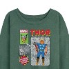 Women's - Marvel - Thor Action Figure Lightweight French Terry Wide Neck Long Sleeve Shirt - 2 of 4