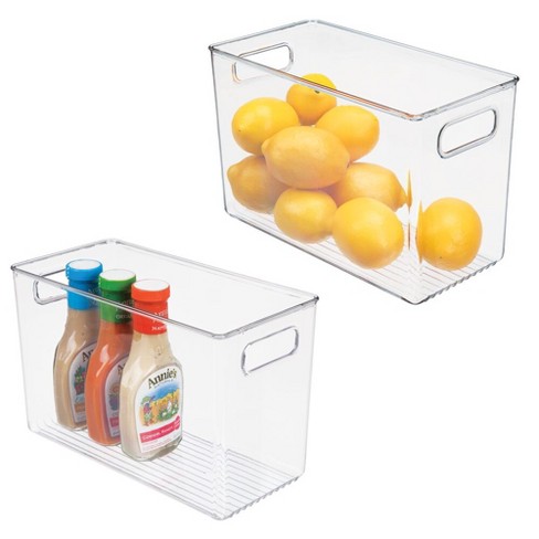 Mdesign Plastic Lazy Susan Cabinet Storage Bin, Front Handle, 4 Pack, Smoke  Gray : Target