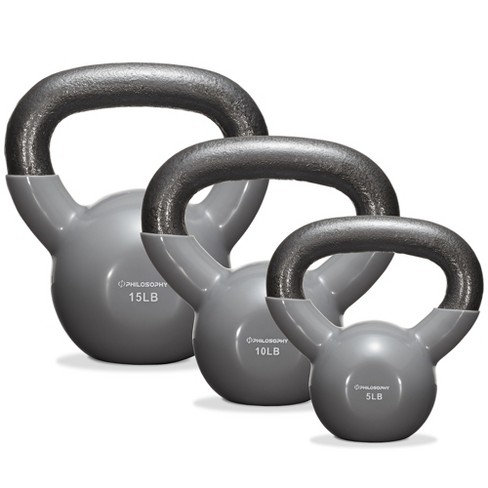 Philosophy Gym Vinyl Coated Cast Iron Kettlebell Weight 5 lbs - Black, 5  lbs - Black - City Market