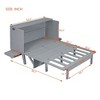 NicBex Queen Size Murphy Bed with Desk 80.3" Woodenn Bed Frame Wall Bed with 2 Shelves and USB Ports for Apartment and Living Room - 2 of 4