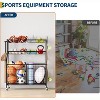 Sports Storage Organizer for Garage,Large Capacity Sports Equipment Organizer with Hooks and Baskets,Rolling Ball Cart - 4 of 4