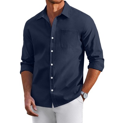 COOFANDY Men's Oxford Shirt Long Sleeve Casual Button Down Shirts