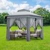 13 ft × 13 ft Outdoor Patio Gazebo with Expansion Bolts, 6 Zippered Mesh Netting for Backyard, Garden, Lawn - 3 of 4