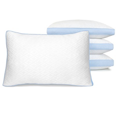 Imaginarium 4-Pack Latex and Fiber Cooling Pillows with Blue Gusset