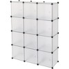 Storage Shelf 4 Layers 12-Cube 35 x 35 x 35 Cube Storage Cabinet with Door for Study Room Bedroom Bookcase Toy Organizer White - 2 of 4