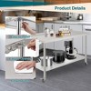 60X24x35 Inch Stainless Steel Work Table with Double Shelf, Heavy Duty Prep Station for Kitchen Restaurant or Garage Storage - 4 of 4