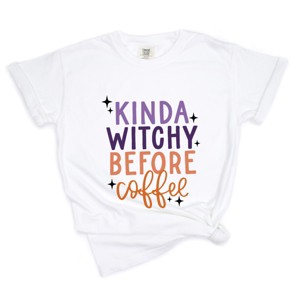 Simply Sage Market Kinda Witchy Before Coffee Garment Dyed Tee - L - White - 1 of 4