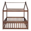 CAVINAS Twin Size Bed Frame, Wood Bed House Bed Frame with Fence, House-Shaped Floor Bed for Kids, Teens, Girls, Boys, Floor Platform Bed - 4 of 4