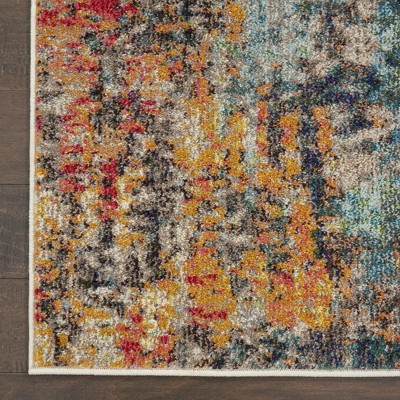 Multicolor Abstract Rectangular Synthetic Area Rug