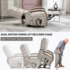 PAGED Power Lift Recliner Chair, Heating Massage Chair with Wood Armrests and Side Pocket, Chenille Accent Chair for Bedroom, Living Room - 3 of 4