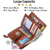 Hachikiko Small Bifold Wallet - Vegan Leather RFID Blocking Card Holder with Zipper Coin Pocket, Compact & Roomy,Brown - 2 of 4